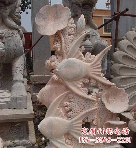 无锡荷花鲤鱼雕塑,精美完美记录永恒美好