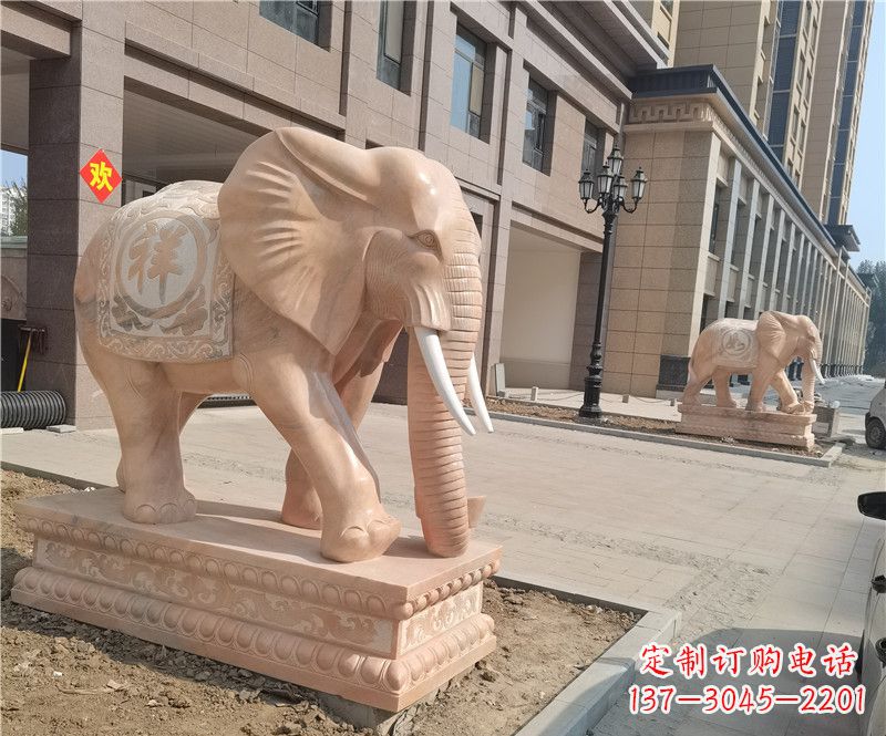 无锡石雕卷鼻大象