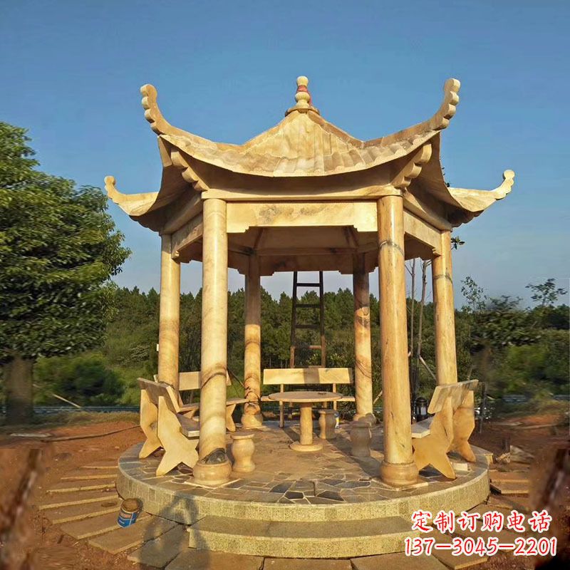 无锡新颖优雅的六角凉亭雕塑