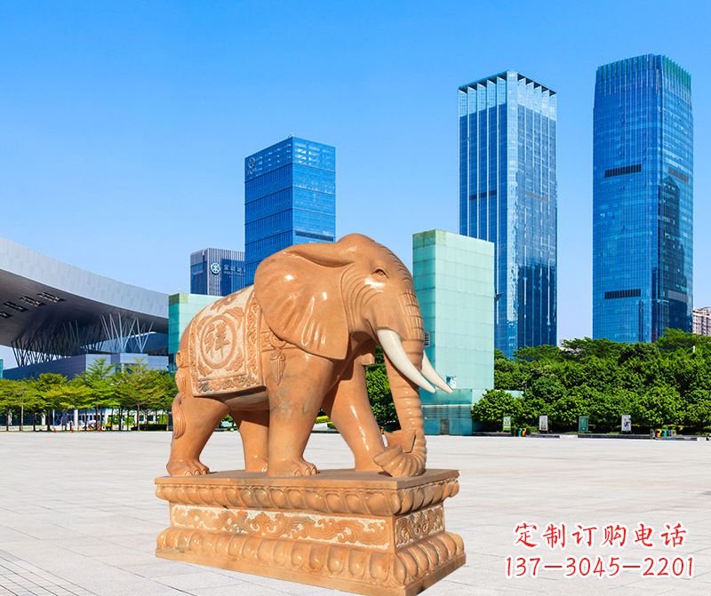 无锡大象雕塑，现代大象喷水雕塑，营造雅致优雅氛围