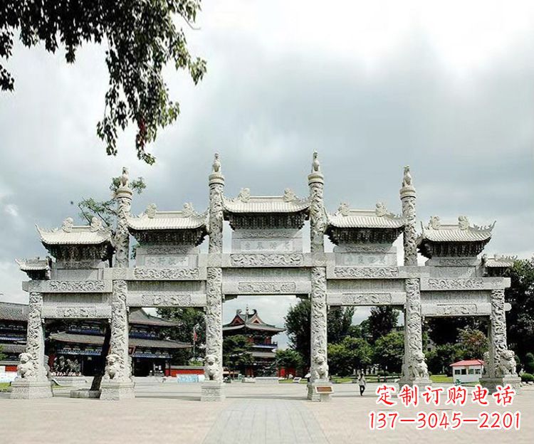 无锡石雕五门牌坊