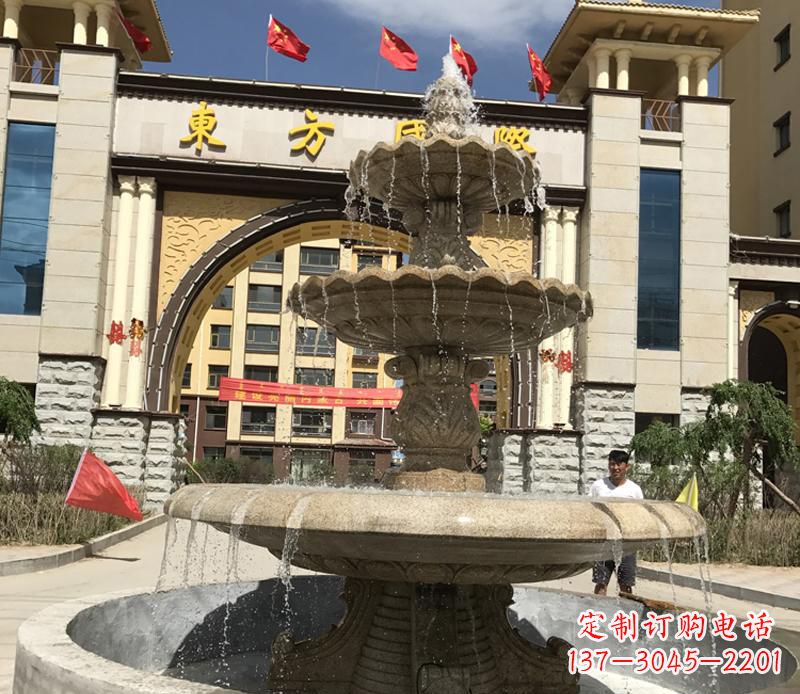 无锡石雕小区大型喷泉雕塑