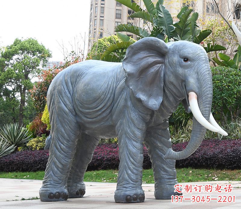 无锡石雕小区动物大象