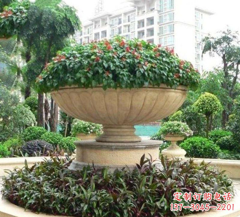 无锡石雕小区花盆