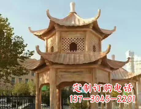 无锡石雕小区景观双层凉亭