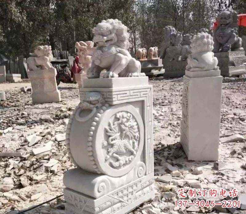 无锡石雕园林狮子抱鼓石