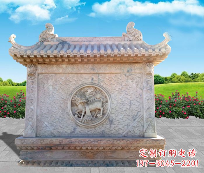 无锡石浮雕麒麟庭院影壁