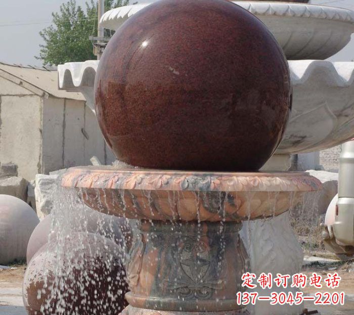 无锡石来运转小型风水球喷泉石雕