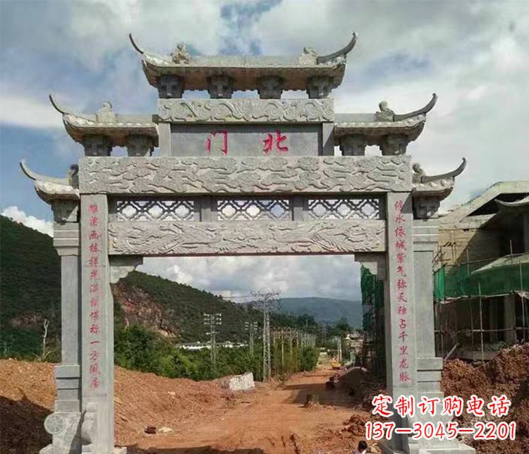 无锡石牌坊单门牌坊石雕