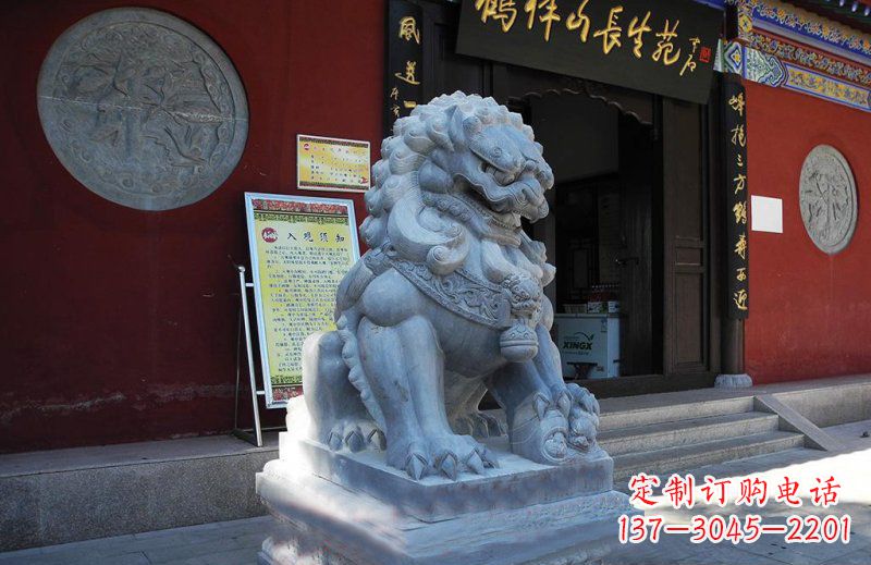 无锡石狮子寺庙门口石雕