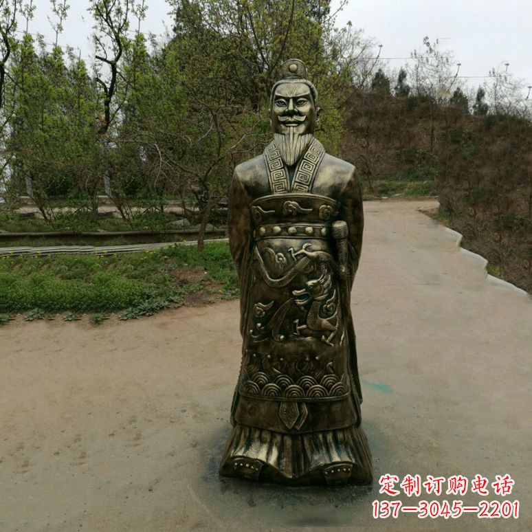 无锡始皇嬴政玻璃钢仿铜雕塑