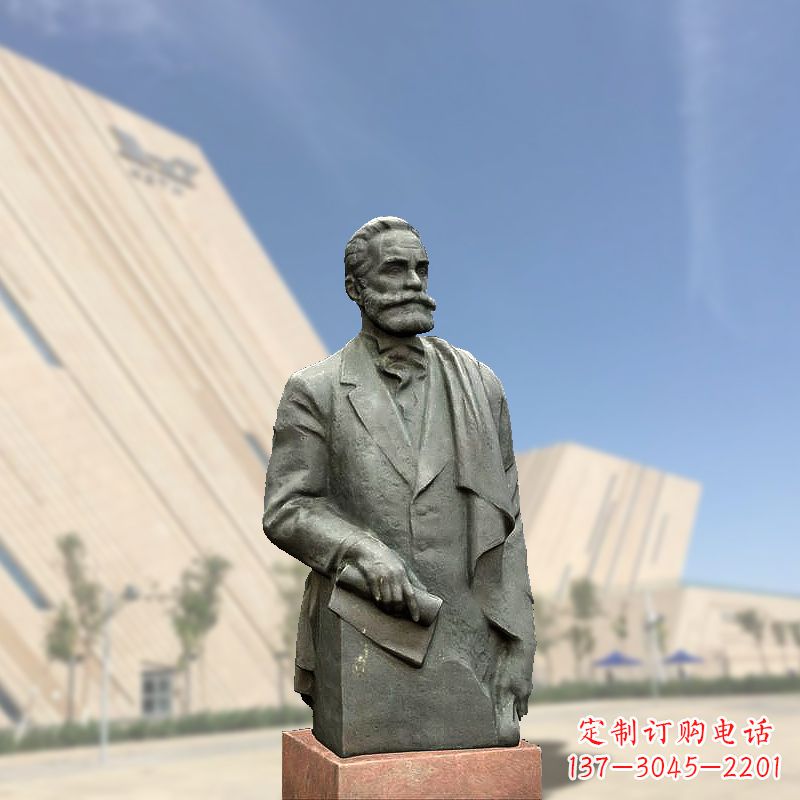 无锡世界名人“黄色炸药”的发明者诺贝尔半身像雕塑