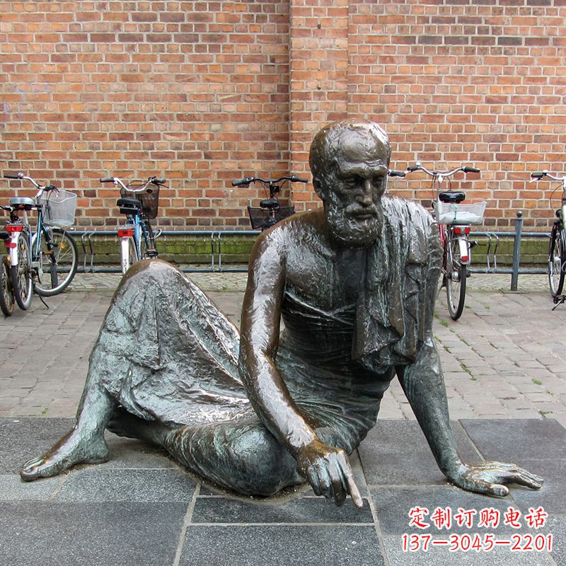 无锡世界名人古希腊著名物理学家阿基米德铜雕塑像广场人物雕塑