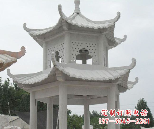 无锡双层大理石凉亭石雕