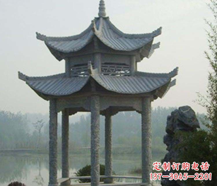 无锡双层仿古凉亭石雕_2