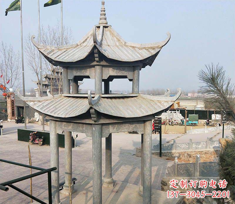 无锡双层户外凉亭石雕