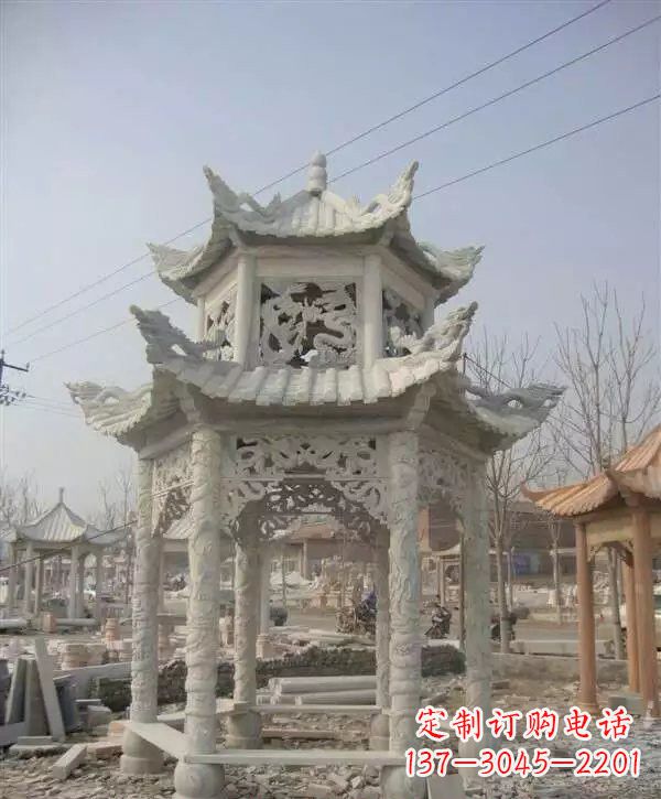 无锡双层凉亭石雕