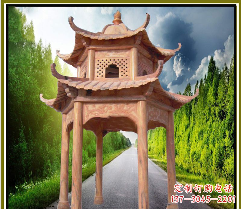 无锡双层凉亭园林石雕