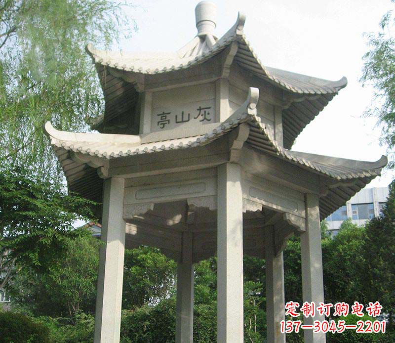 无锡双层石凉亭石雕