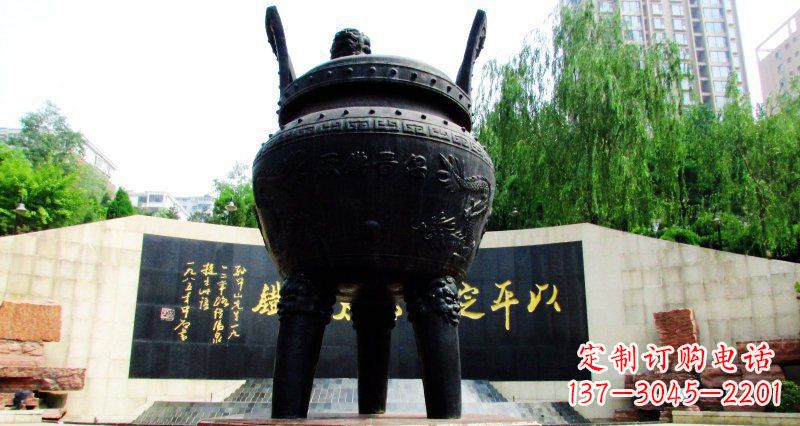 无锡双龙戏珠广场香炉铜雕景观雕塑