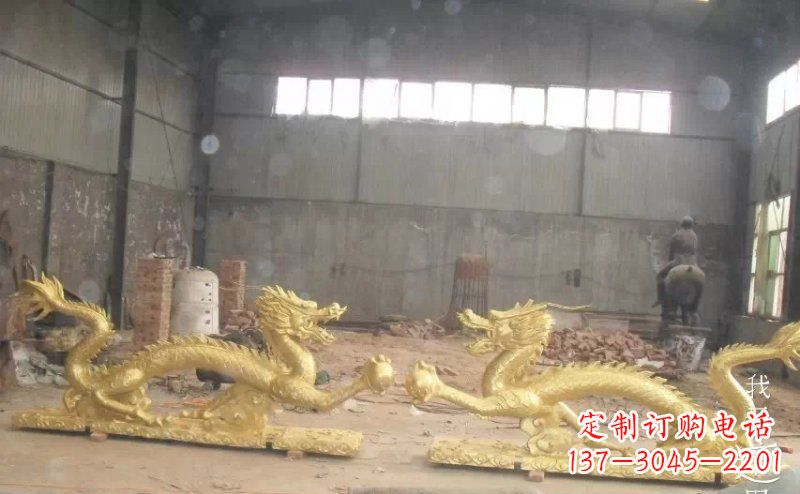 无锡双龙戏珠广场铜雕 (2)