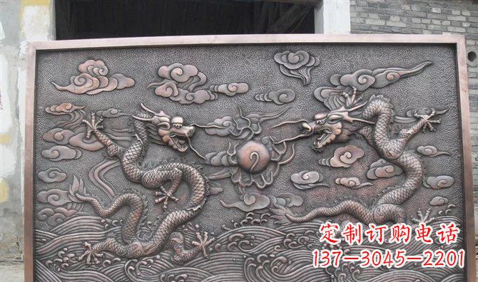 无锡双龙戏珠铸铜壁画铜浮雕
