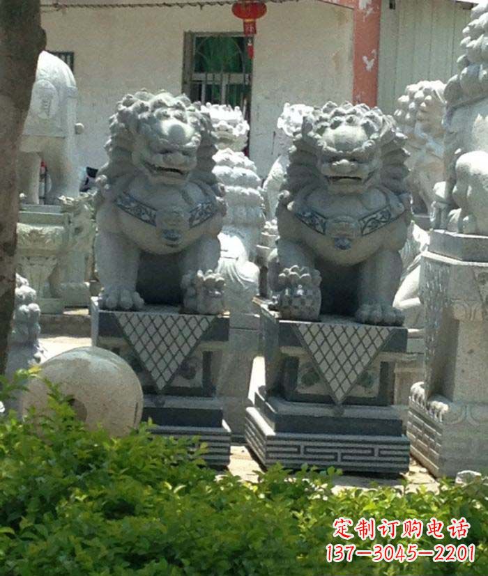 无锡寺庙景观仿古石狮子