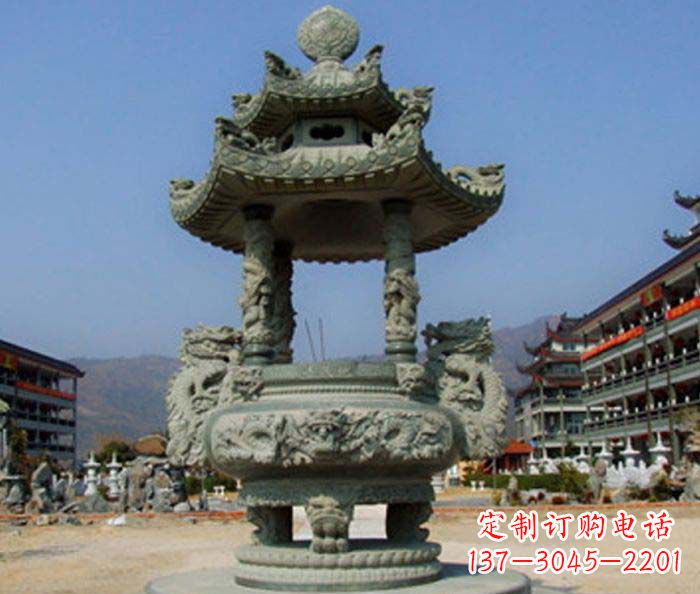 无锡寺庙景观仿古石香炉