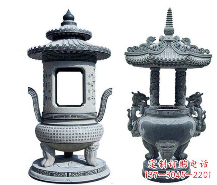 无锡寺庙景观仿古香炉石雕