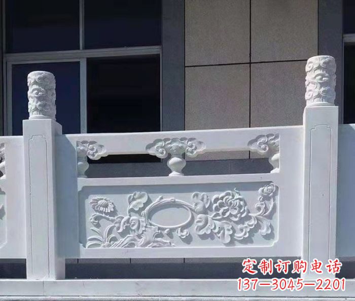 无锡寺庙景观汉白玉石浮雕栏板 (4)