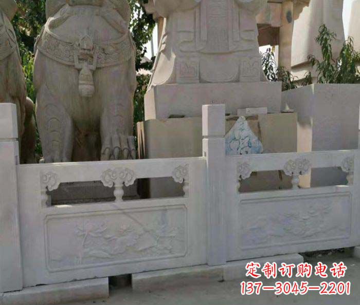 无锡寺庙景观汉白玉石浮雕栏板