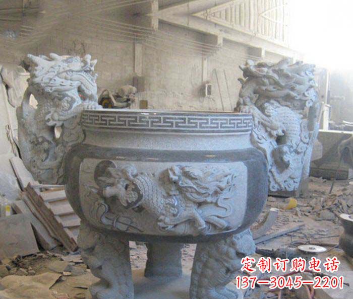 无锡寺庙景观龙头水缸石雕