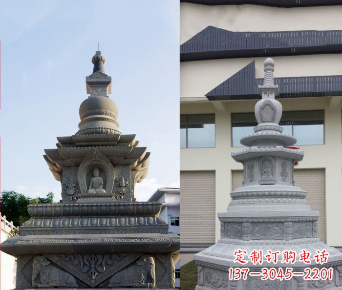 无锡寺庙景观舍利塔石雕 (3)