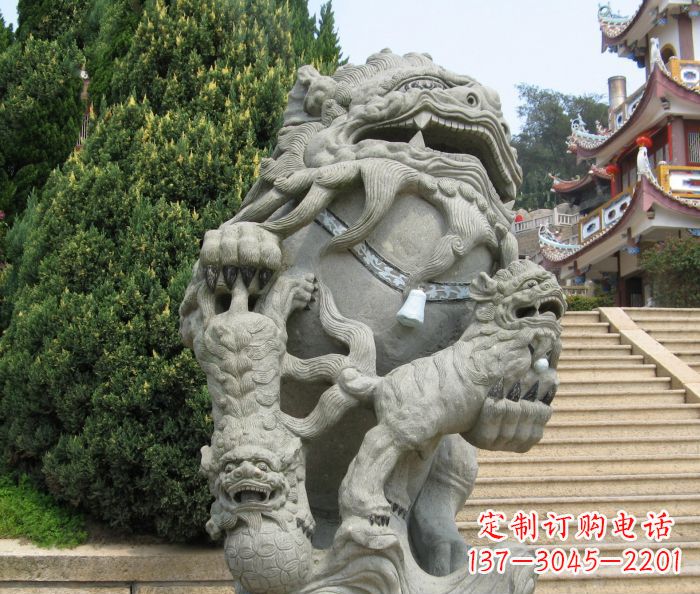 无锡寺庙景观狮子石雕