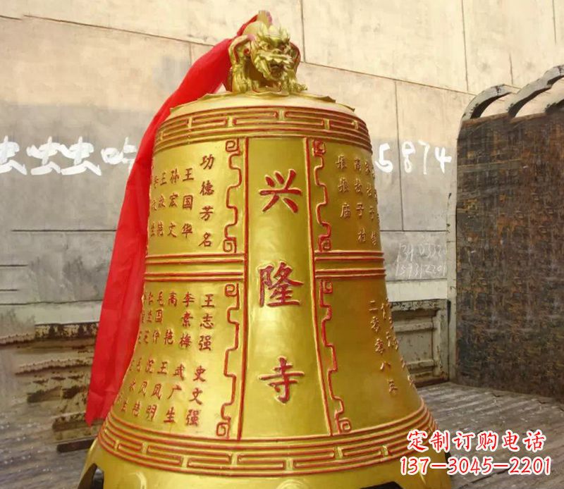 无锡寺庙景观铜钟雕塑