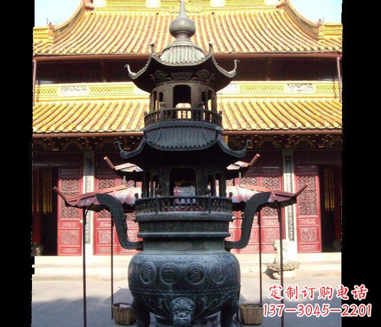 无锡寺庙景观香炉铜雕