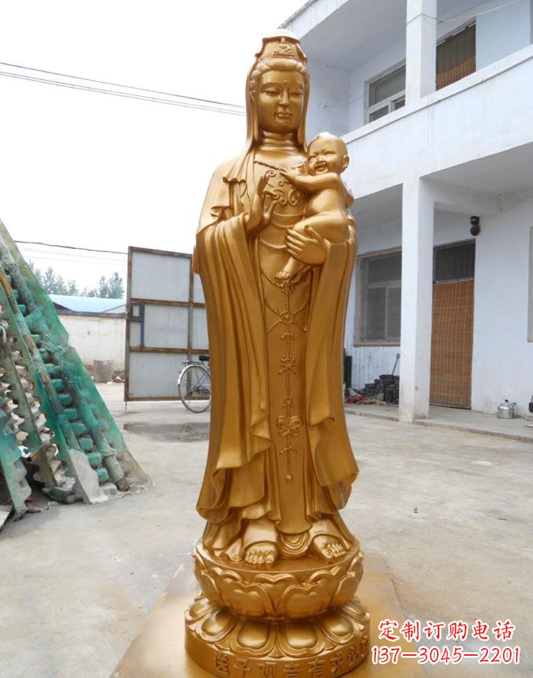 无锡寺庙立式送子观音铜雕