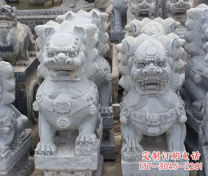 无锡寺庙青石狮子石雕