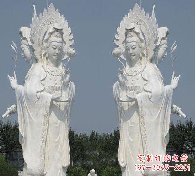 无锡寺庙三面观音菩萨雕塑