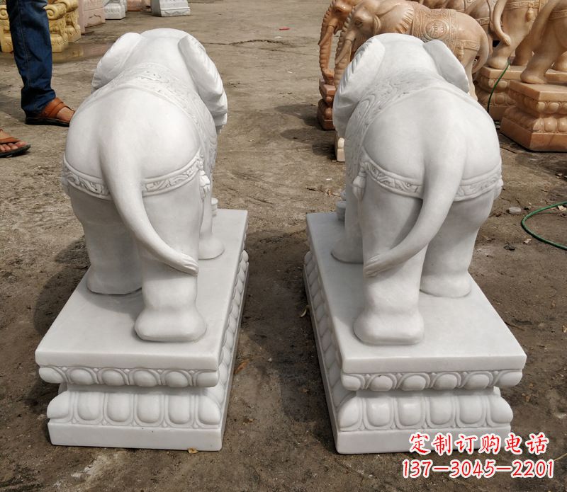 无锡寺庙石雕大象