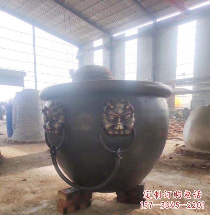 无锡寺庙水缸铜雕