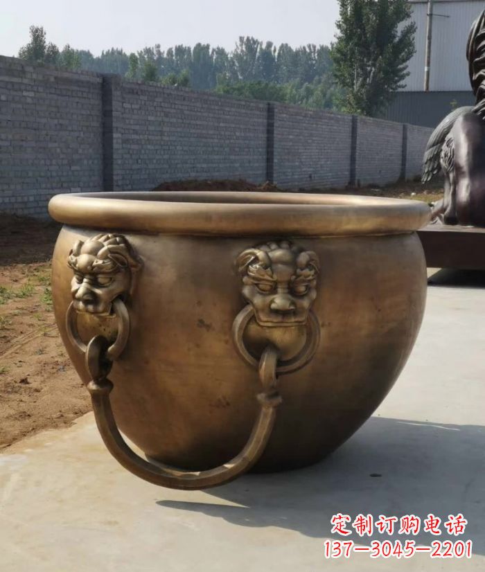 无锡寺庙铜雕水缸
