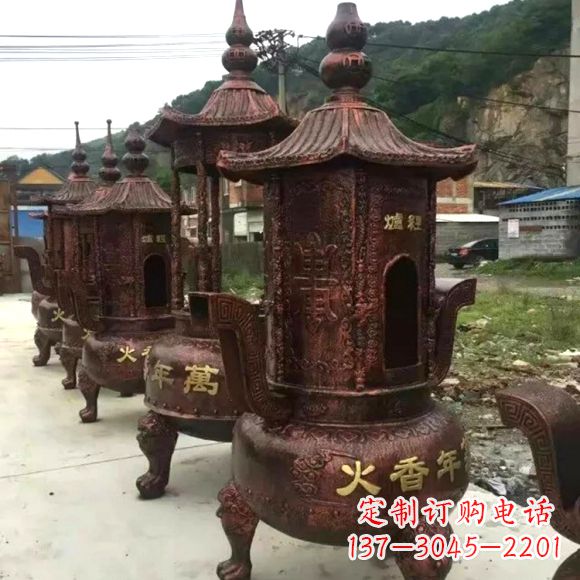 无锡寺庙铜香炉雕塑