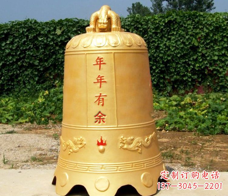 无锡寺庙铜钟雕塑 (2)