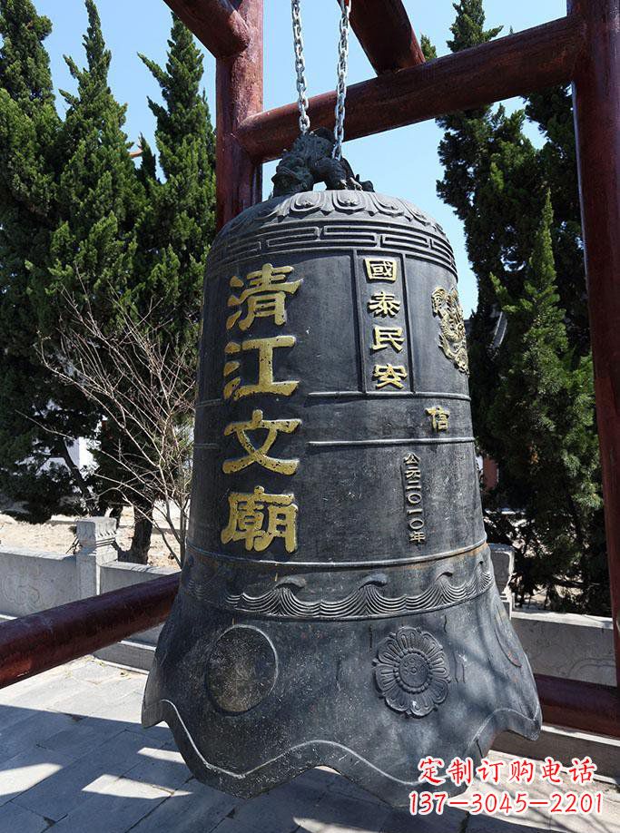 无锡寺庙铜钟雕塑 (5)