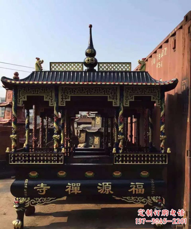 无锡寺庙香炉铜雕 (2)