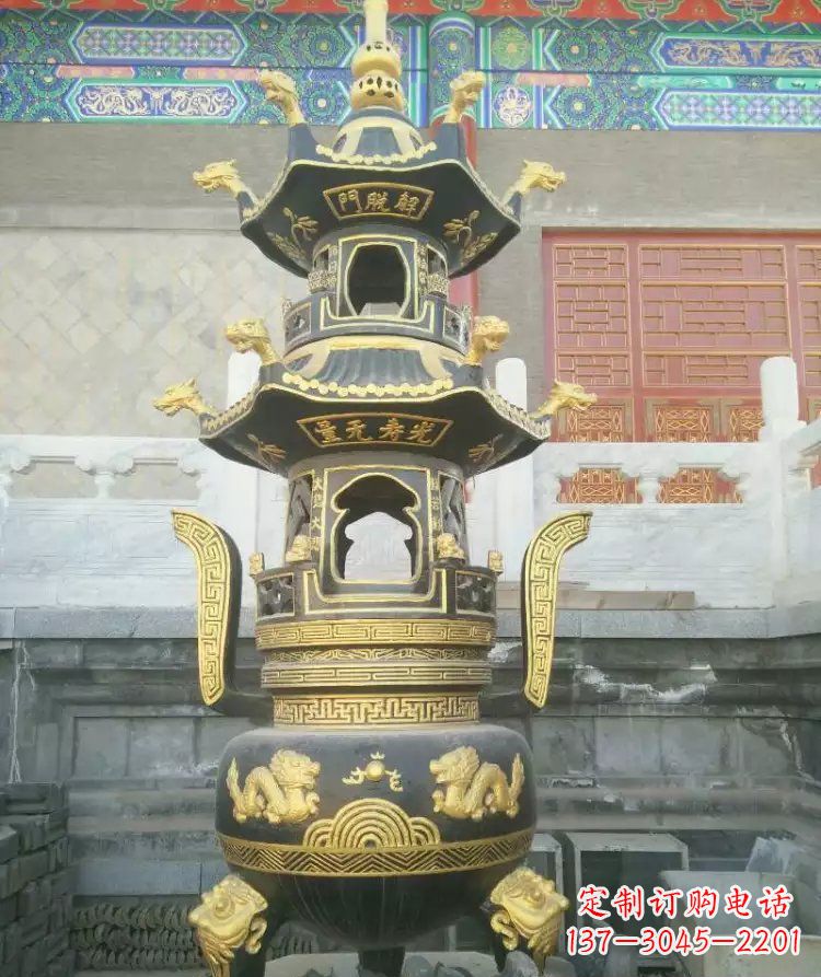 无锡寺庙香炉铜雕_1