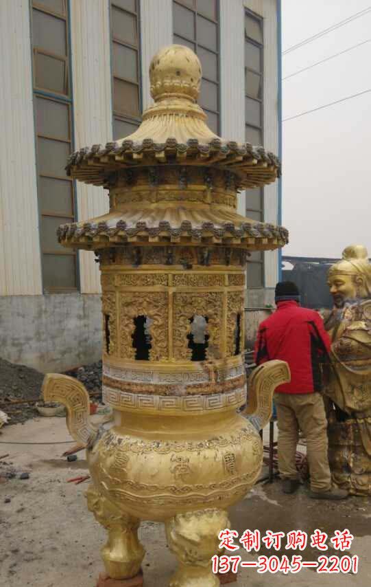 无锡寺庙香炉铜雕塑
