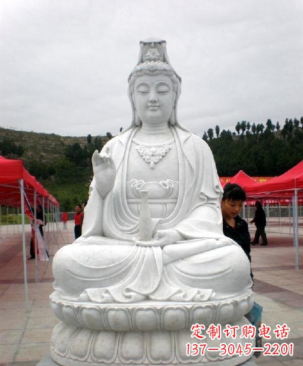 无锡寺庙坐式观音雕像