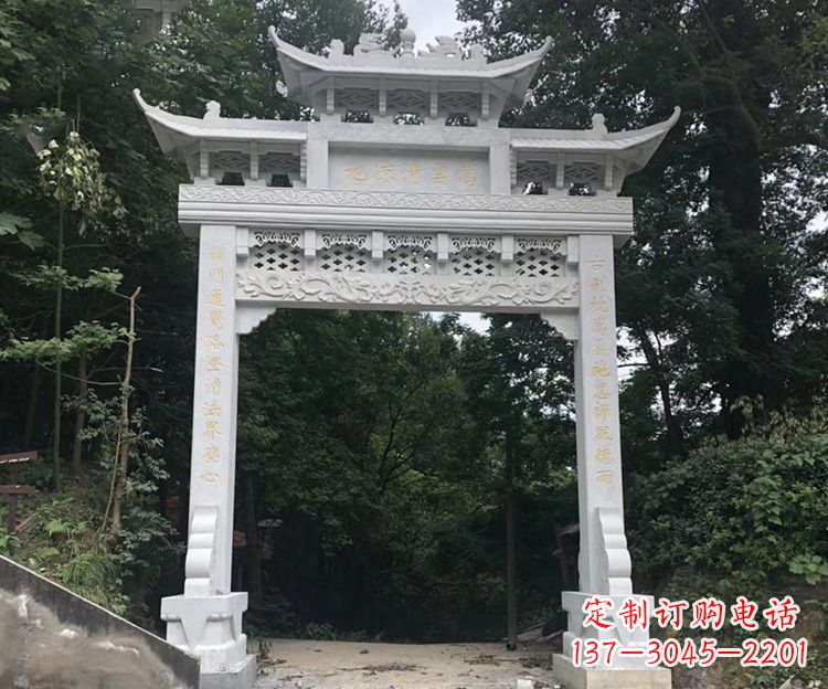 无锡寺院牌坊石雕